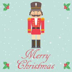 christmas card with nutcracker