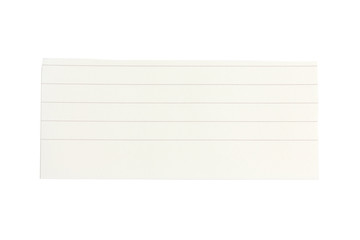 Lined paper scrap isolated on white.