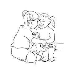 Happy kid cartoon doodle