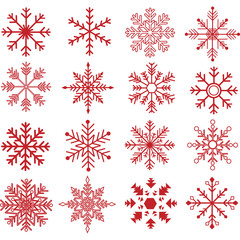 Red Snowflakes Silhouette Collections