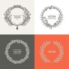 Vector abstract logo design templates with copy space
