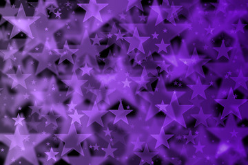 Purple stars background with bokeh effect