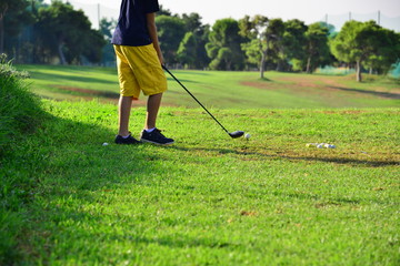 golf course, golf sticks, golf course