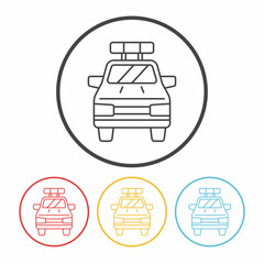 police car line icon