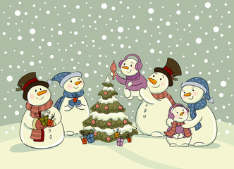 Snowman holiday party