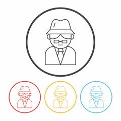 detective line icon