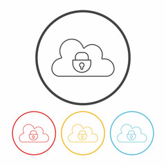 Obraz premium security line icon