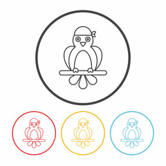 Pirate Parrot line icon