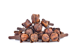 Spice cloves on white background