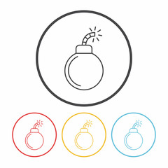 Cannon bomb line icon