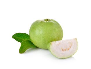 Fresh guava fruit on white  background