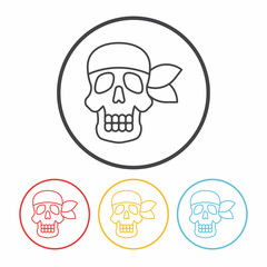 skull line icon