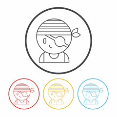 Fototapeta premium pirate line icon