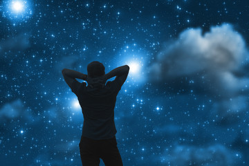 Man watching the stars. 
