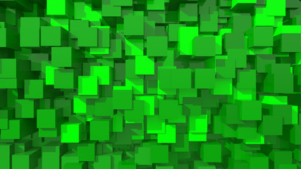3D Green Area Background Cube Abstract Pattern