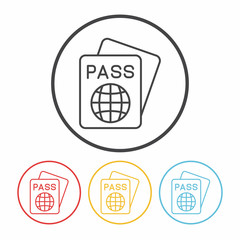 Obraz premium passport line icon