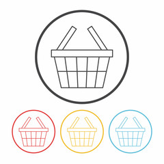 shopping basket line icon