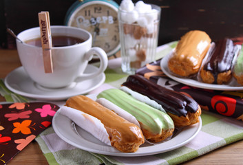 eclair cakes with different fillings