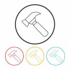 hammer line icon