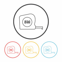 Measuring tape line icon