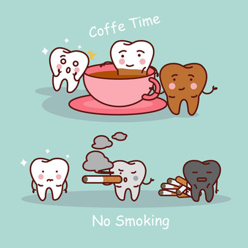 tooth with coffee and smoke