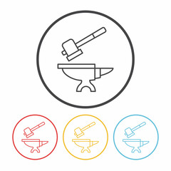 hammer line icon