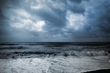Seascape in a storm