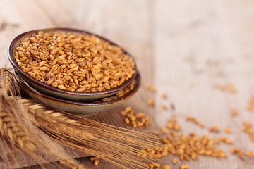 Wheat in plate.