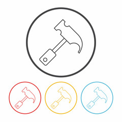 hammer line icon