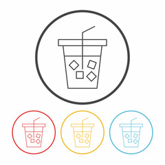 ice coffee line icon