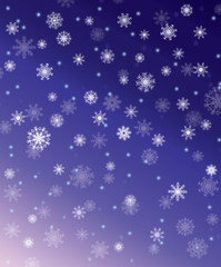 Falling snow christmas card. Winter abstract background illustration.