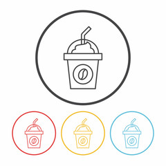 ice coffee line icon
