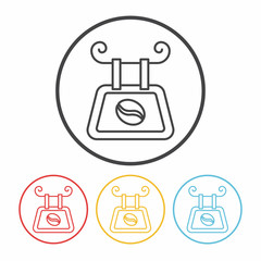 coffee shop sign line icon