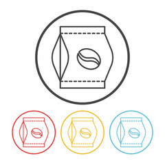 coffee bean bag line icon