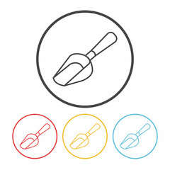 Coffee bean spoon line icon
