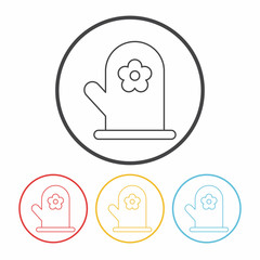 baking gloves line icon