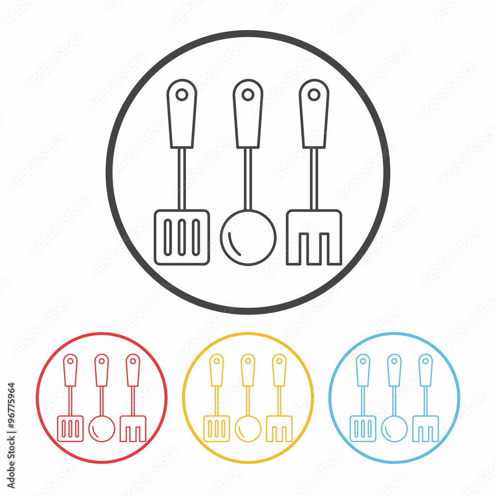 Wall mural spatula line icon