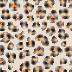 Fototapeta premium Leopard halftone seamless pattern
