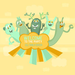 illustration of five monsters.