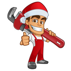 fontanero vestido de papa noel