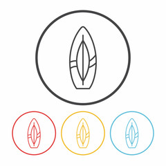 Surfboard line icon