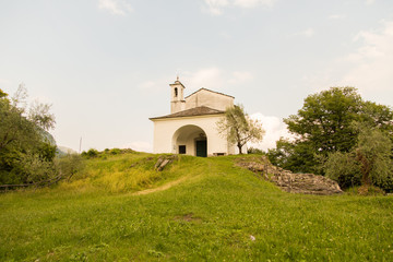 Fototapeta na wymiar Basilica of St. Euphemia - Comacina Island, in Como lake, Italy