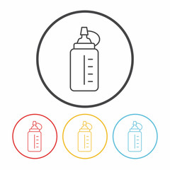 water bottle line icon