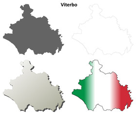Viterbo blank detailed outline map set