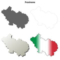 Frosinone blank detailed outline map set