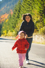 Fototapeta premium Mother Running after Mother