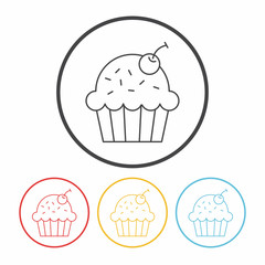 cupcake line icon