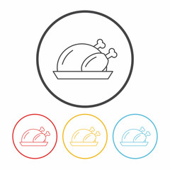 chicken line icon