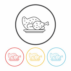 chicken line icon