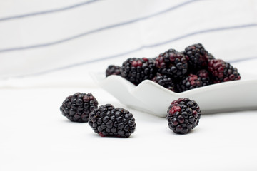 Blackberries on white background 